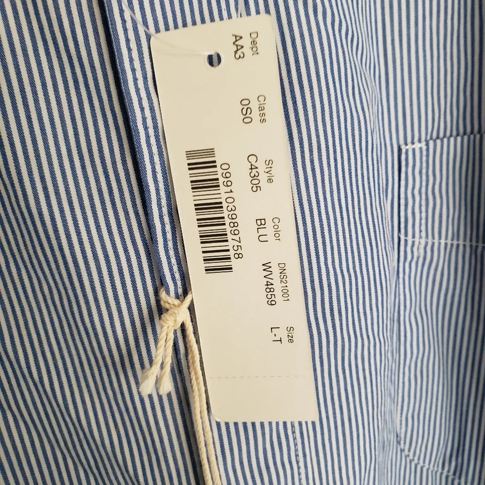 ๐SOLD๐ J. Crew Classic Blue and White Pinstripe Button Down Shirt 100% Cotton - Picture 10 of 12